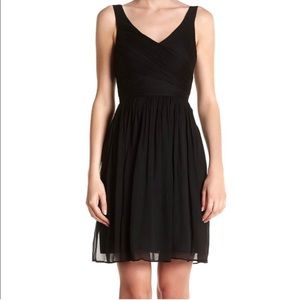 J.Crew • Black Heidi Cocktail Silk Dress, (Style 93100) Fit & Flare V-Neck, Sz 2